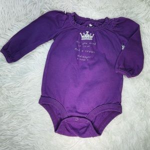 Koala Kids | Purple T-Shirt with Crown Design | 3-6 Months